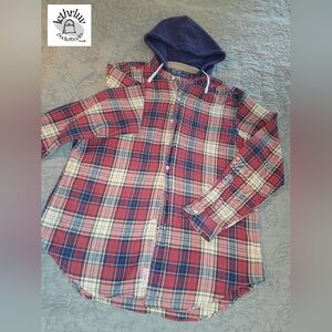 Vintage Polo Ralph Lauren Flannel Hoodie Mens L